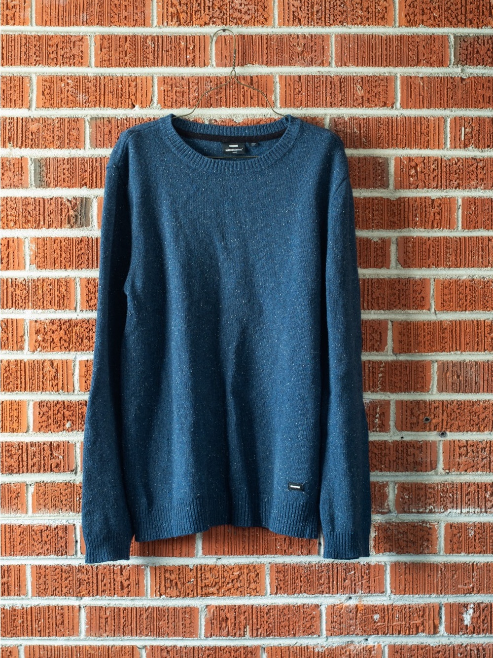 Dr Denim Jeansmakers Mens Large Lambswool Blend Sweater Blue Donegal Fleck Knit
